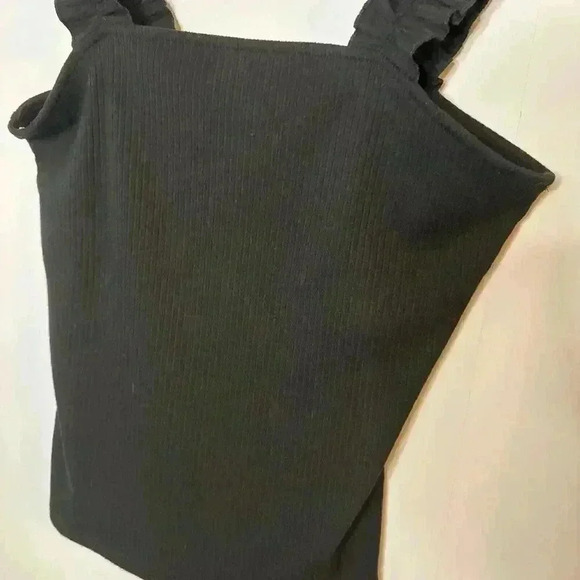 Listicle Ruffle Strap Tank Top Womens Med Cami Minimalist Capsule Wardrobe Layer - Picture 3 of 9